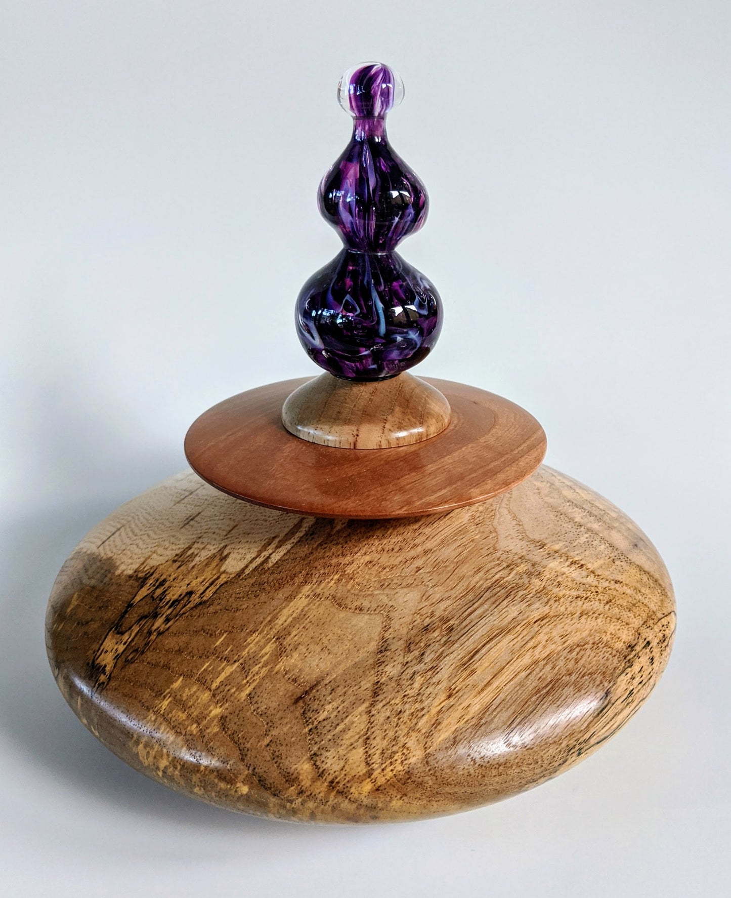 Turned Spalted Pecan and Cherry Pet Urn