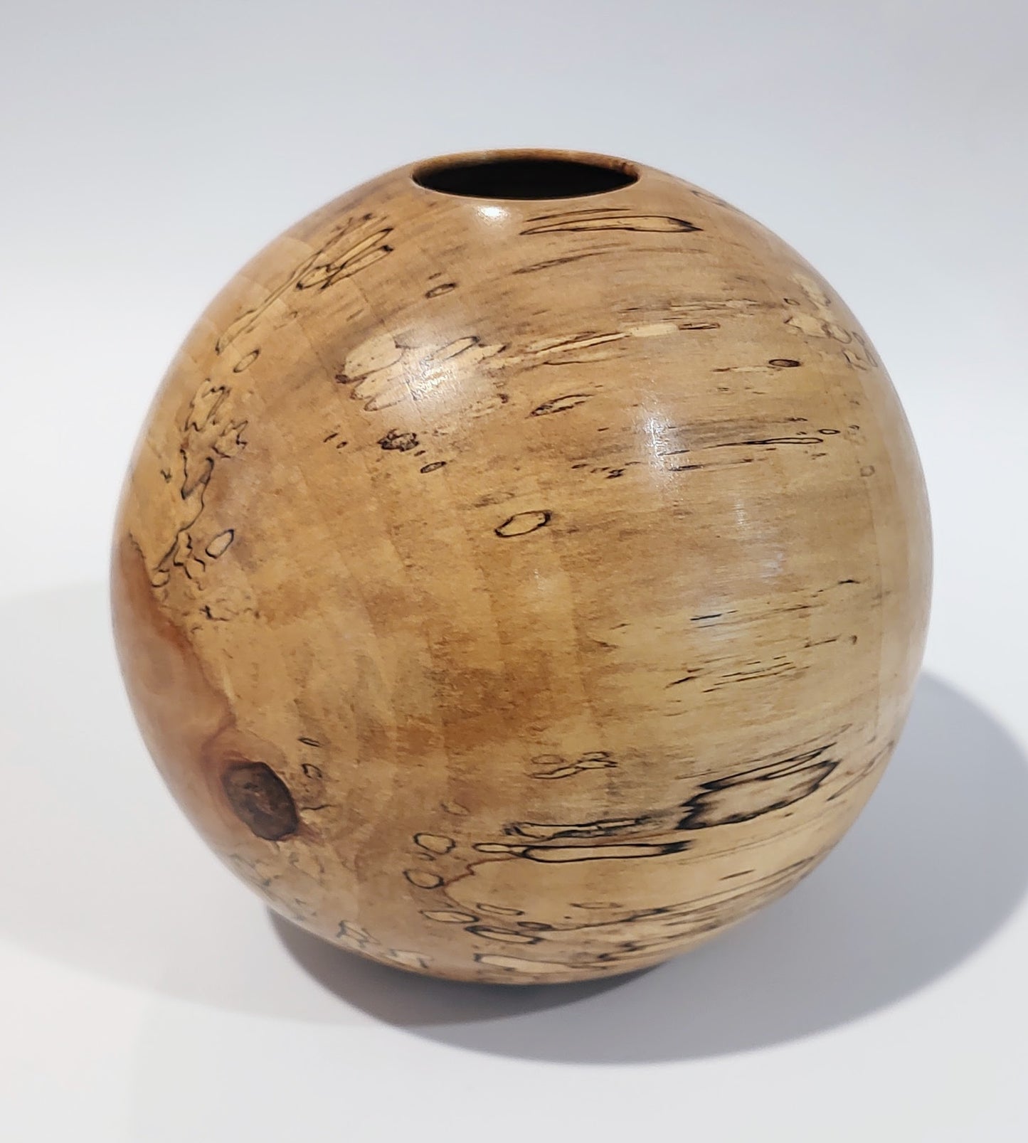 Hand Turned Spalted Pecan Globe Vase