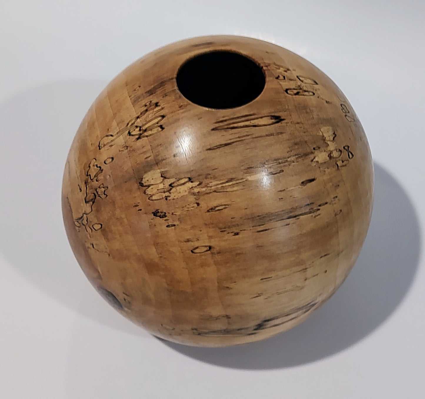 Hand Turned Spalted Pecan Globe Vase