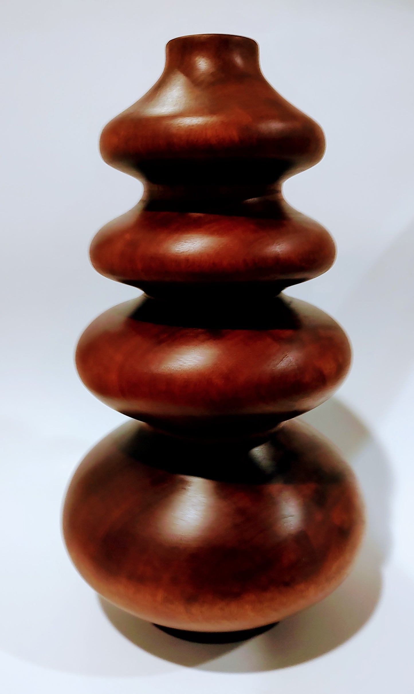 Tall Multi-Tiered Sapele Vase