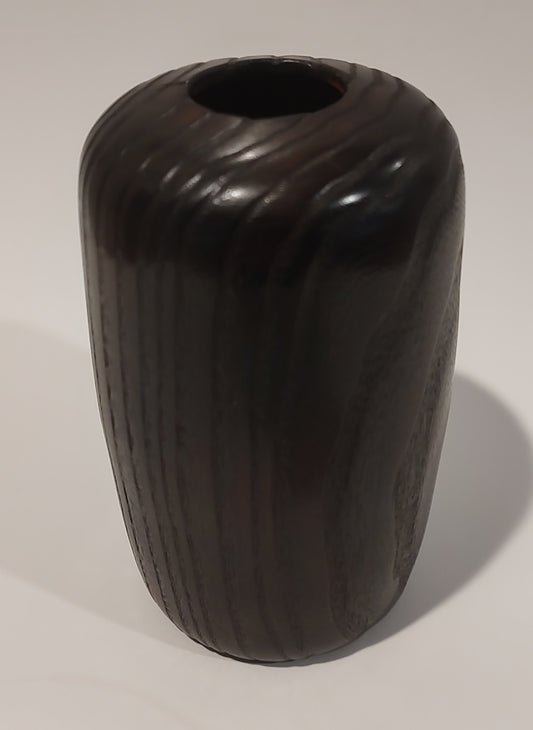 Hand Turned Mulberry Pot, Charred Finish